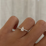 Pear Diamond Solitaire with Diamond Band classajewellers