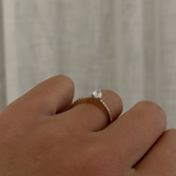 Pear Diamond Solitaire with Diamond Band classajewellers
