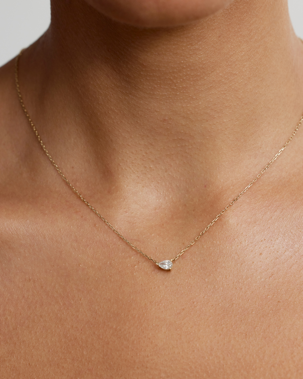 Pear Solitaire Diamond Necklace - 0.50ct