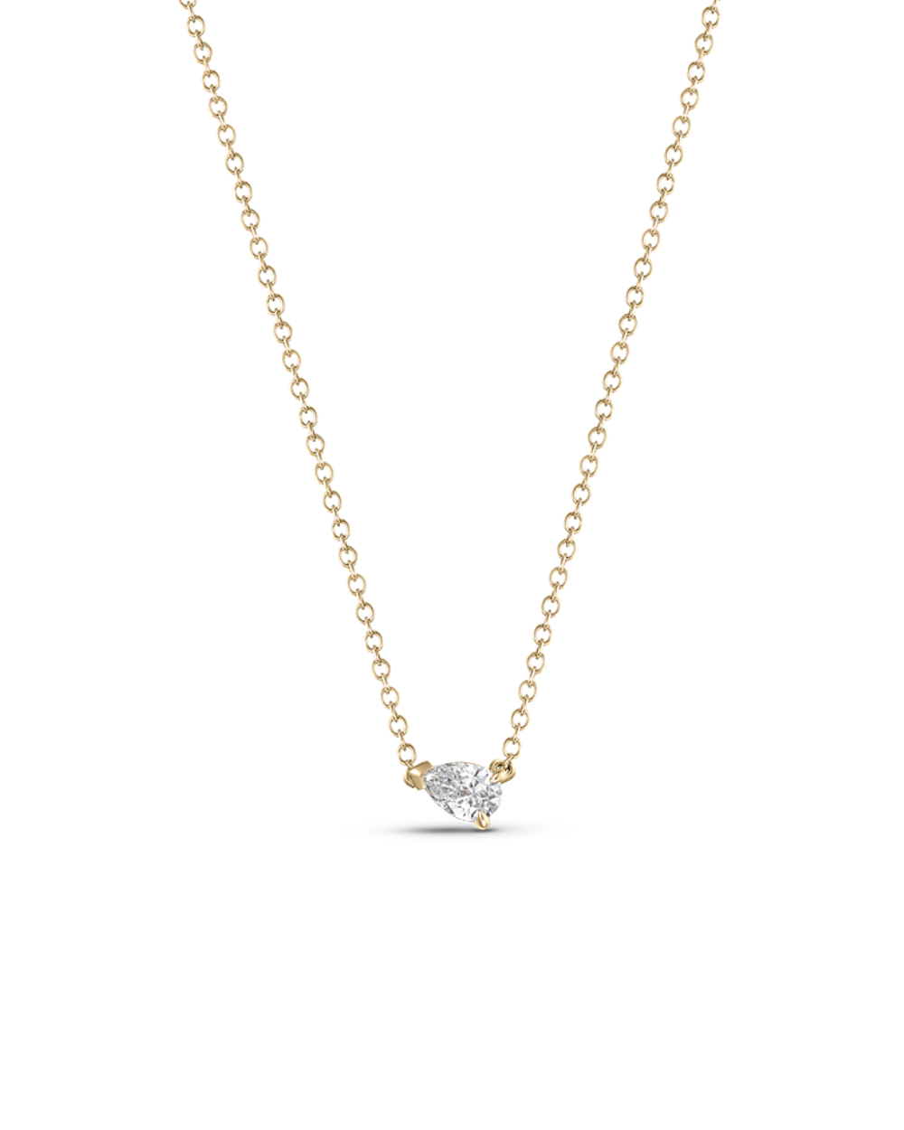 Pear Solitaire Natural Diamond Necklace classajewellers