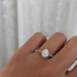 Pear Two Tone Diamond Halo Ring classajewellers