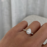 Pear Two Tone Diamond Halo Ring classajewellers