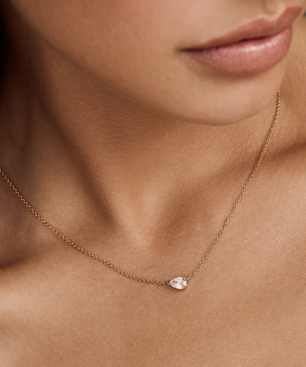 Pear Solitaire Diamond Necklace