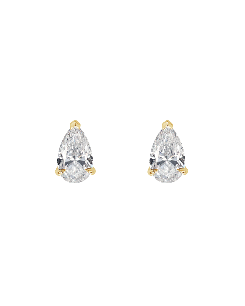 Pear Diamond Earrings - Claw