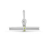 Birthstone T-Bar Pendant - White Gold classajewellers