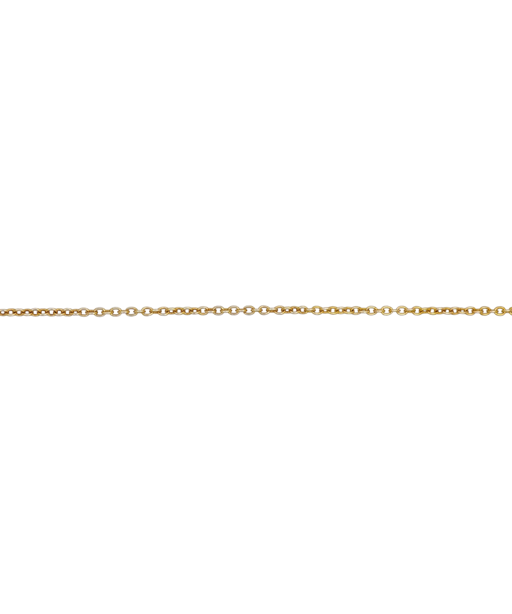 Petite yellow gold trace chain bracelet detail
