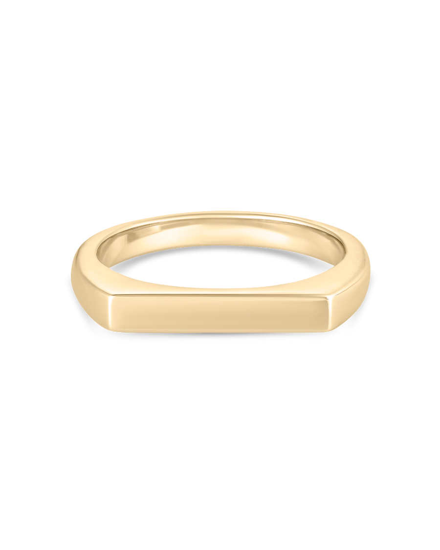 Small Rectangle Riding Ring Gold and Silver Engravable Petite Rectangular Signet Ring – Class A ...
