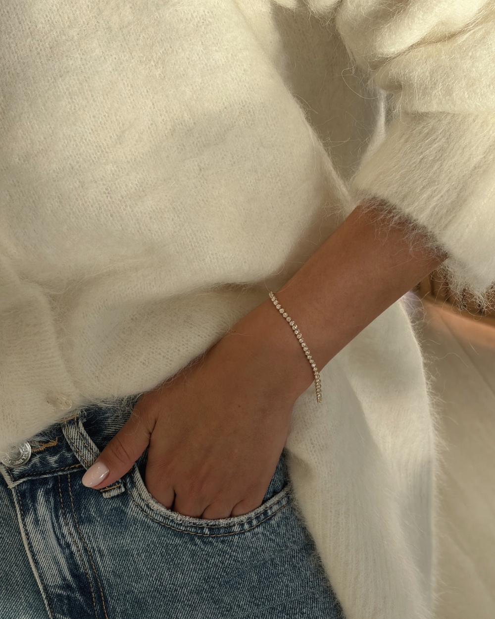 Petite Natural Diamond Tennis Bracelet