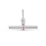Birthstone T-Bar Pendant - White Gold classajewellers