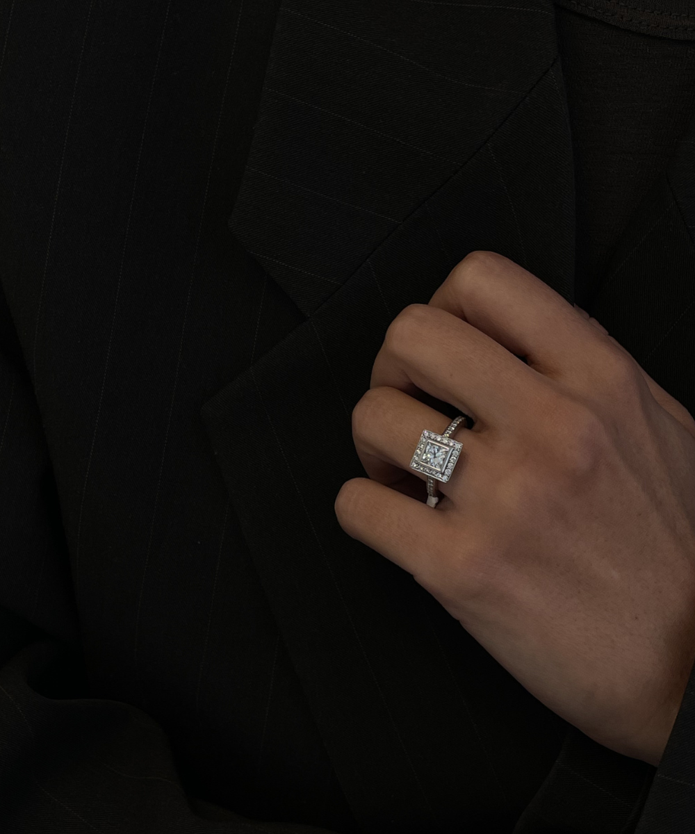 Princess Cut Diamond Halo Ring classajewellers