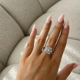Princess Cut Diamond Ring with Diamond Halo