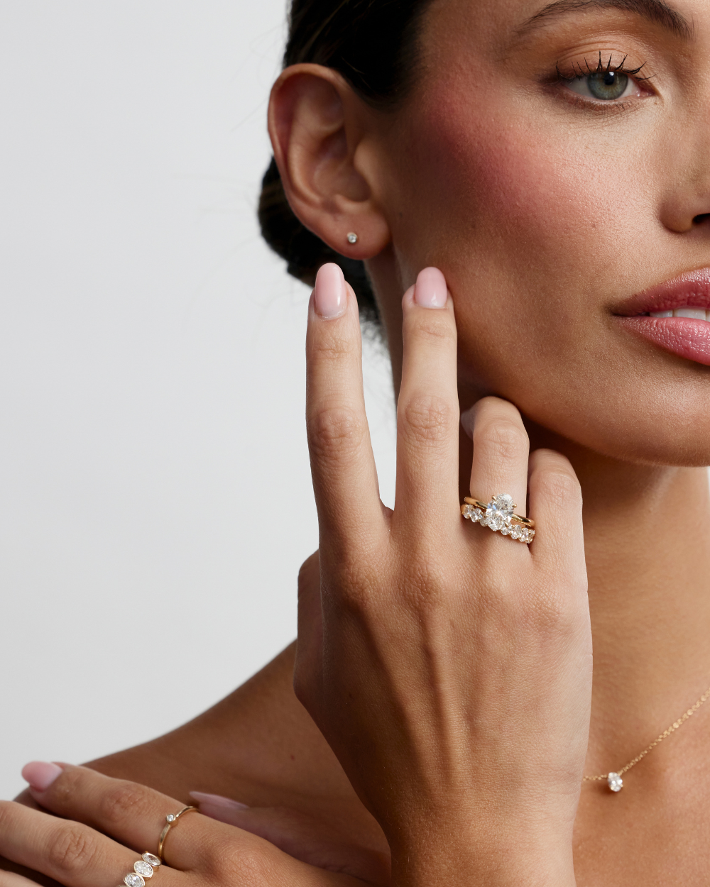 Oval Solitaire Diamond Necklace