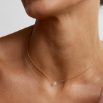 Oval Solitaire Diamond Necklace