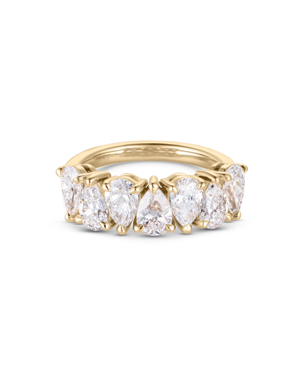 Front view of Kayla Pear Diamond Wedding Band