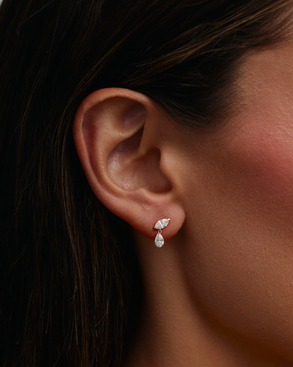 Eve Marquise and Pear Diamond Drop Earrings