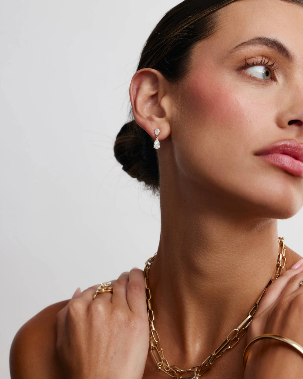 Sophia Double Pear Diamond Drop Earrings
