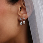 Sophia Double Pear Diamond Drop Earrings