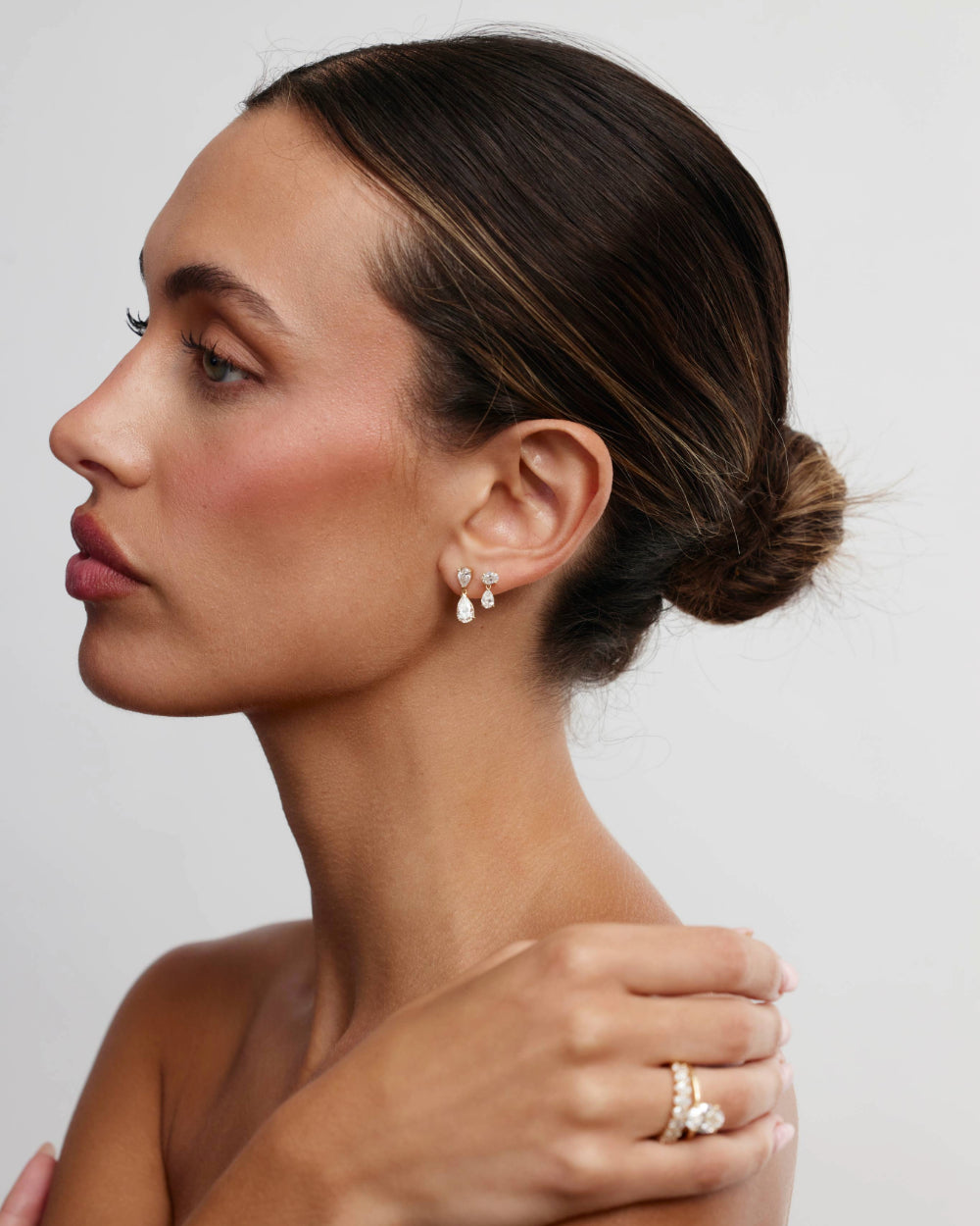 Sophia Double Pear Diamond Drop Earrings