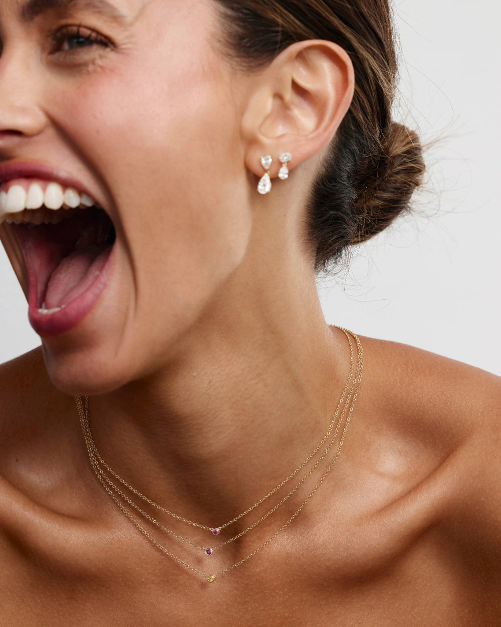 Sophia Double Pear Diamond Drop Earrings