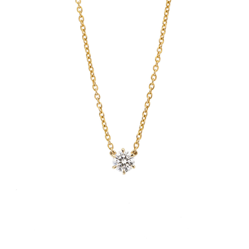 Round Solitaire Diamond Necklace