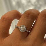 Round 0.30ct Diamond with Diamond Halo Ring