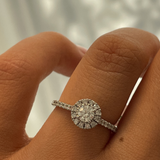 Round 0.30ct Diamond with Diamond Halo Ring