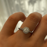 Round 0.59ct Diamond with Diamond Halo Ring
