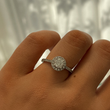 Round 0.59ct Diamond with Diamond Halo Ring