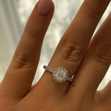 Round 0.78ct Diamond with Diamond Halo Ring