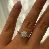 Round 0.78ct Diamond with Diamond Halo Ring