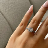 Round Diamond Ring with Tapered Halo