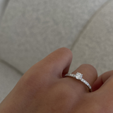 Round Diamond Solitaire Ring with Diamond Band classajewellers