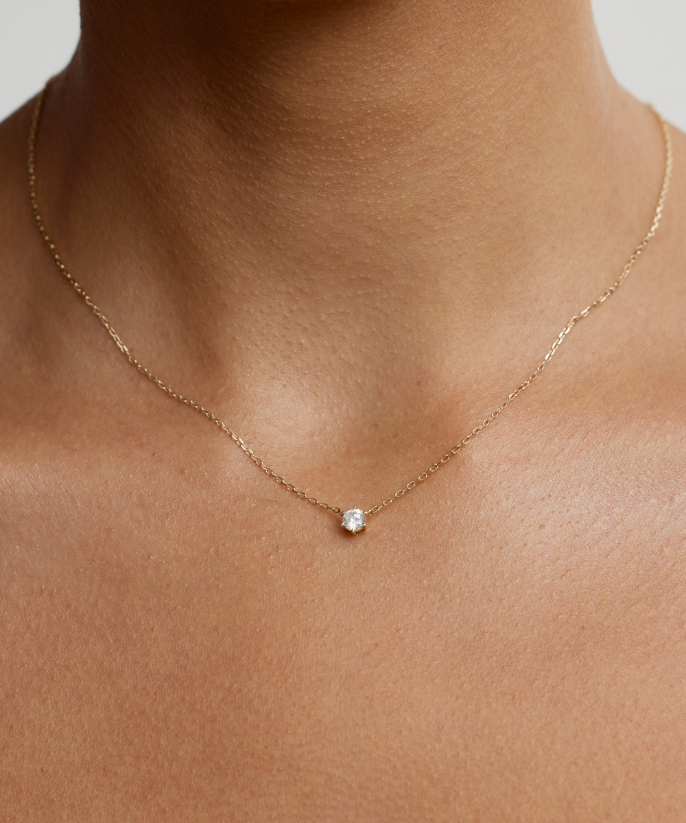 Round Solitaire Diamond Necklace - 0.30ct