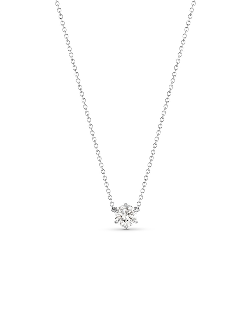 Round Solitaire Natural Diamond Necklace classajewellers
