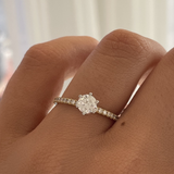 Round Two Tone 0.50ct Solitaire with Diamond Band