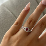 Ruby & Diamond Halo Ring