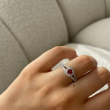 Ruby & Diamond Halo Ring