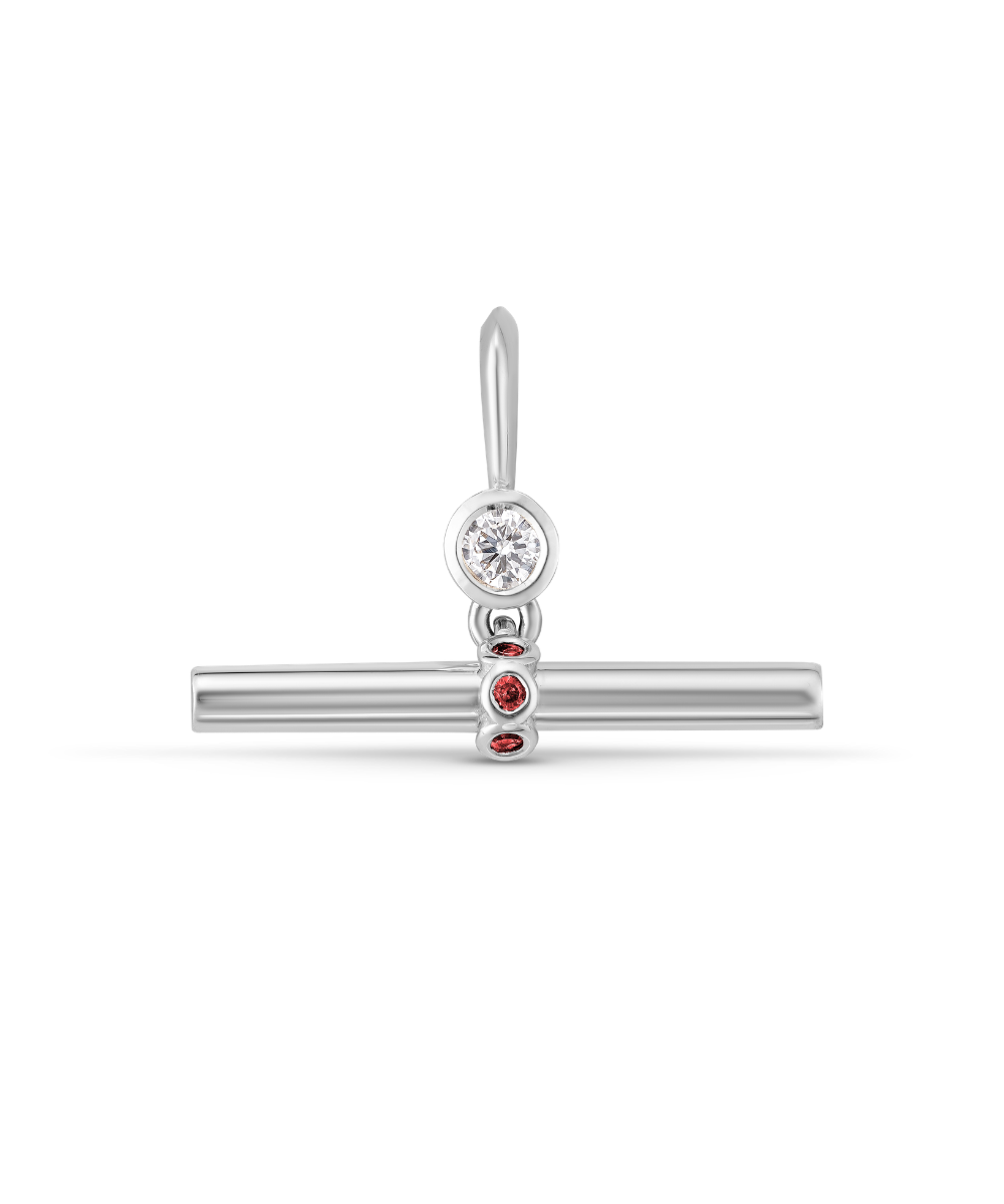 Birthstone T-Bar Pendant - White Gold classajewellers