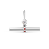 Birthstone T-Bar Pendant - White Gold classajewellers