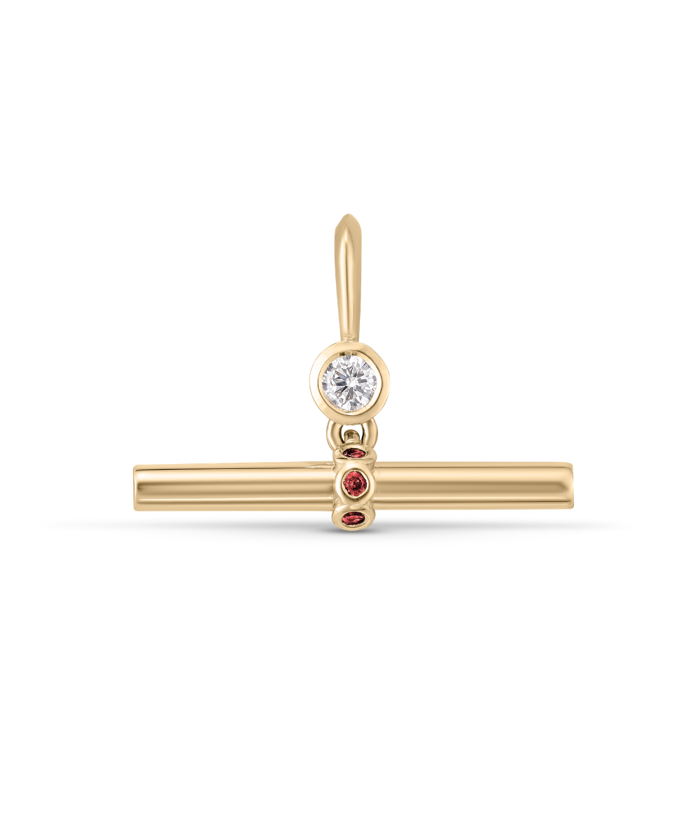 Birthstone T-Bar Pendant - Yellow Gold classajewellers