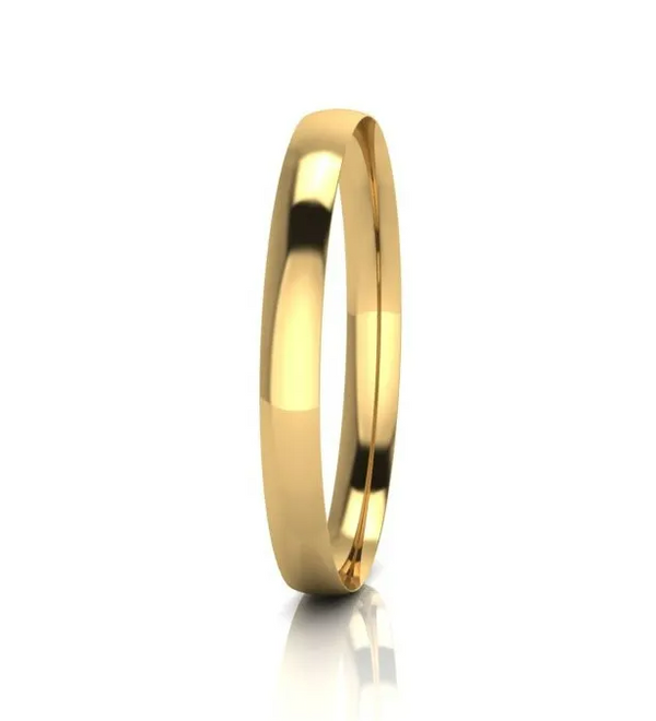 9ct Yellow Gold Solid Low Dome Bangle