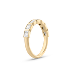 Sia Bezel Emerald Cut Diamond Wedding Band side profile showing bezel-set diamonds