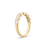Sia Bezel Emerald Cut Diamond Wedding Band side profile showing bezel-set diamonds