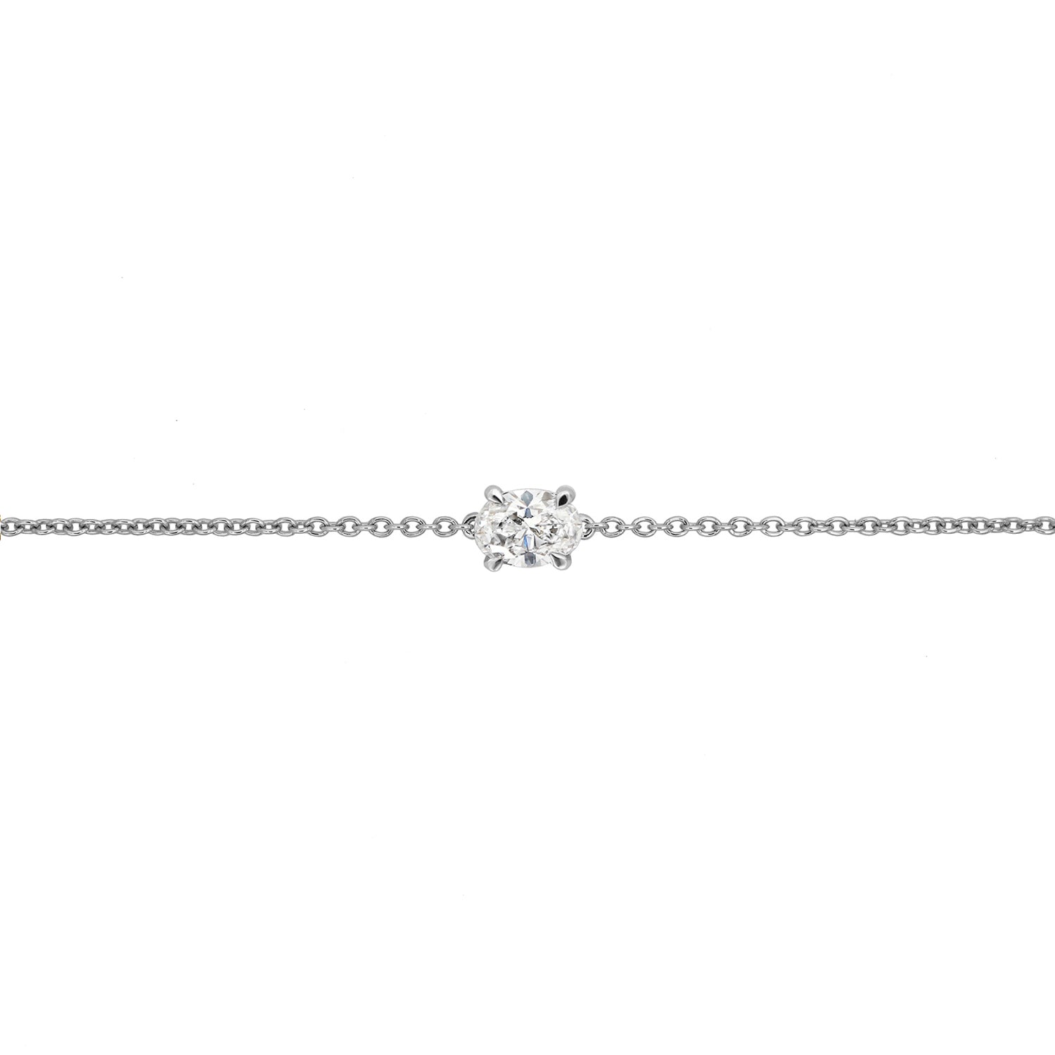 Oval Solitaire Diamond Bracelet