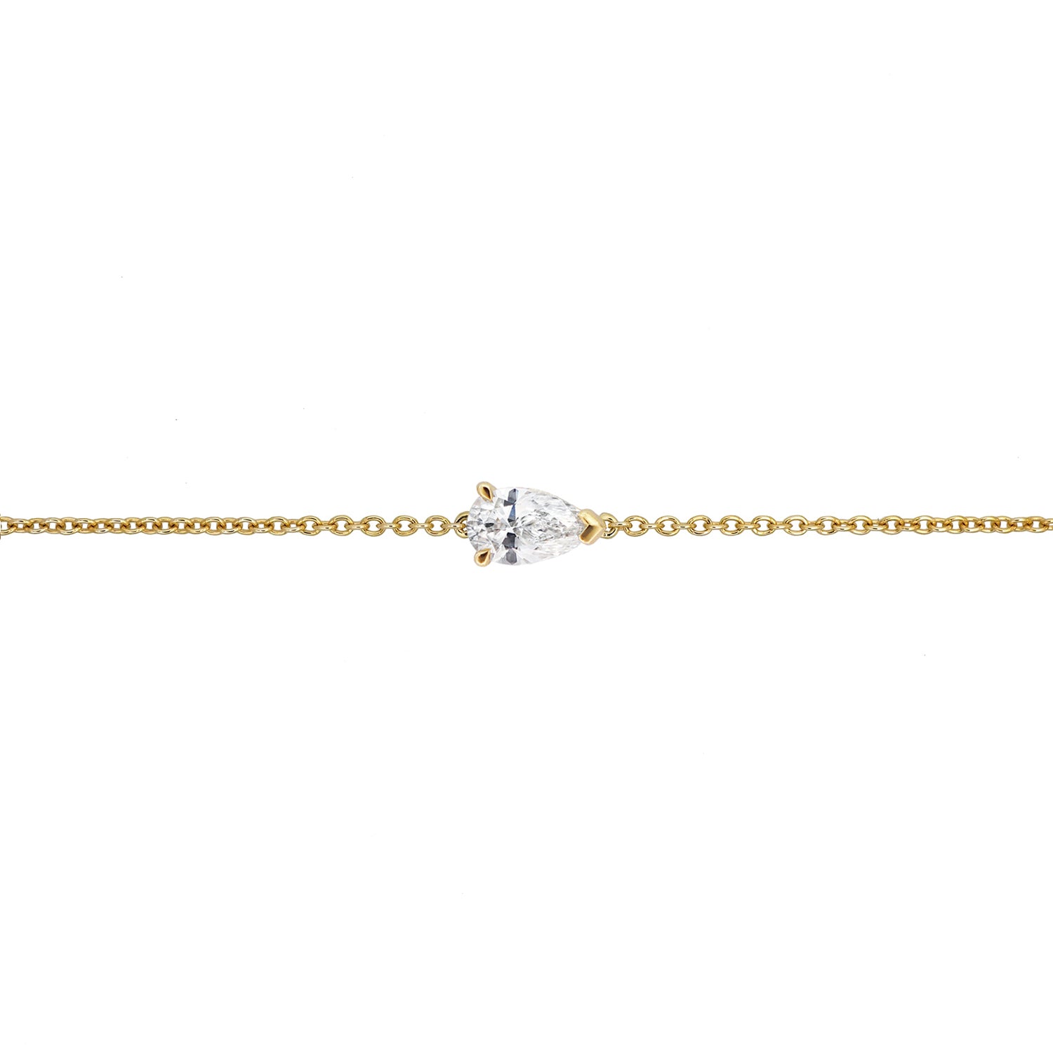 Pear Solitaire Diamond Bracelet