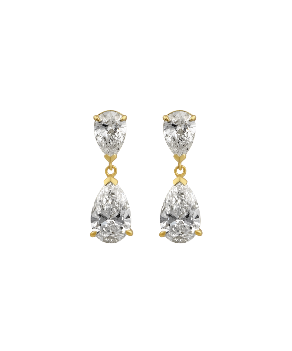 Sophia Double Pear Diamond Drop Earrings