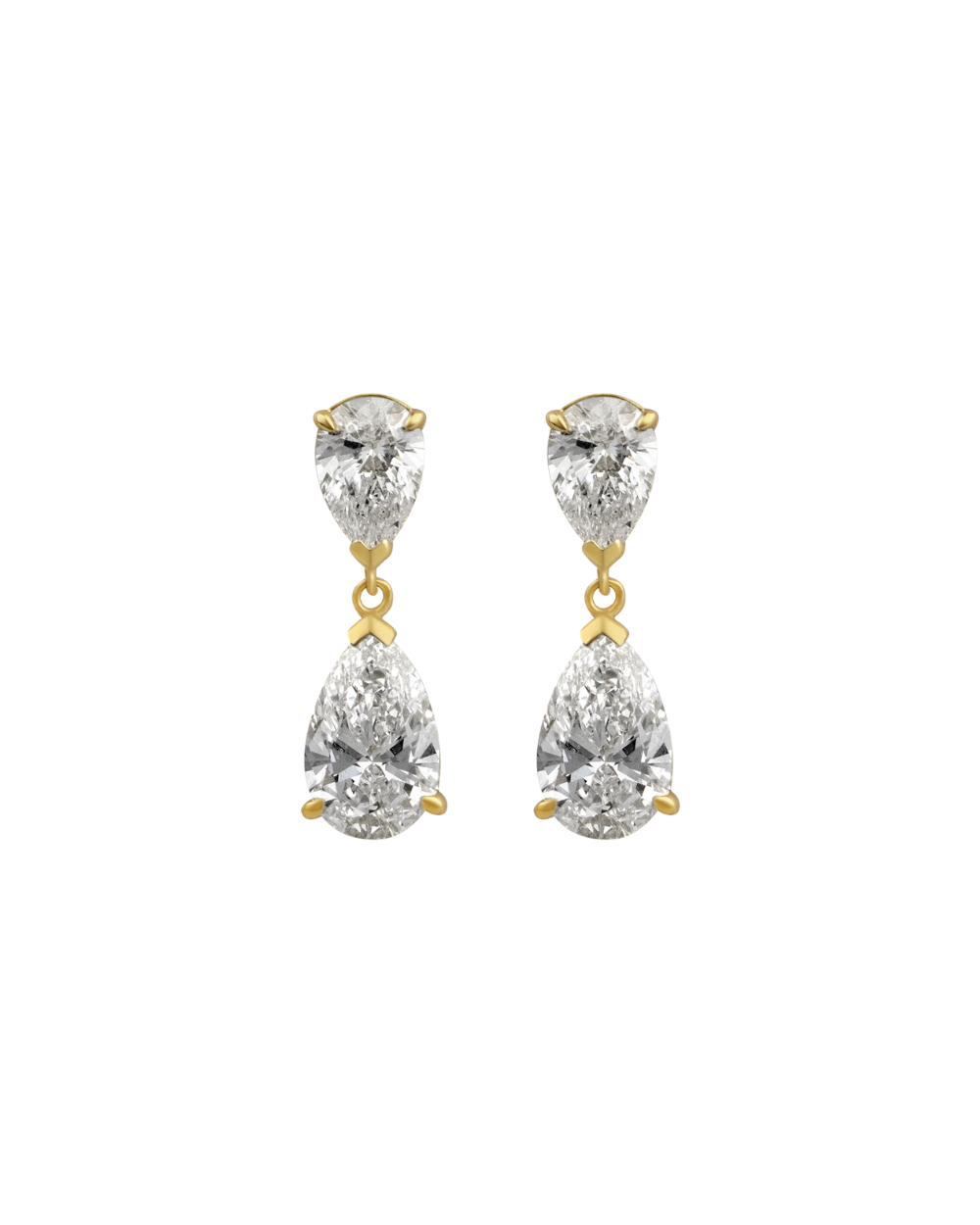 Sophia Double Pear Diamond Drop Earrings