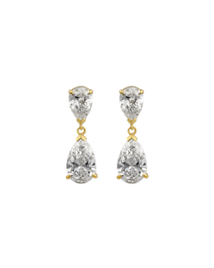 Sophia Double Pear Diamond Drop Earrings