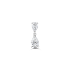 Single white gold pear cut diamond drop earring