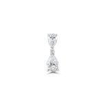 Single white gold pear cut diamond drop earring